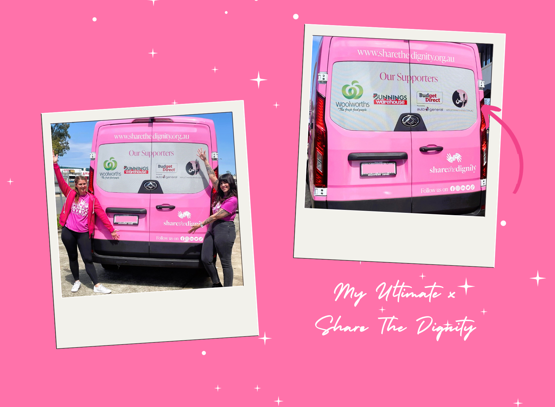 My Ultimate Hens and Share The Dignity Van
